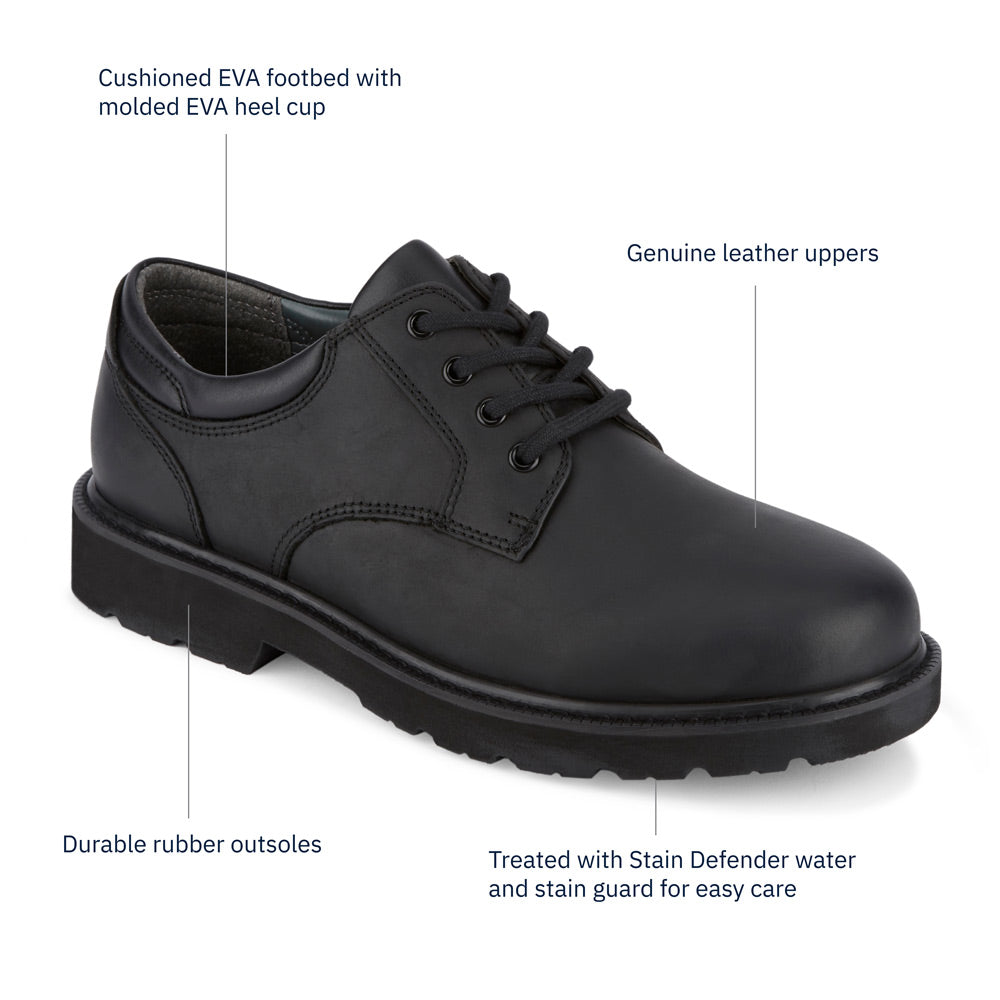 Black-Dockers Mens Shelter Synthetic Leather Rugged Casual Oxford Shoe - Wide Widths Available