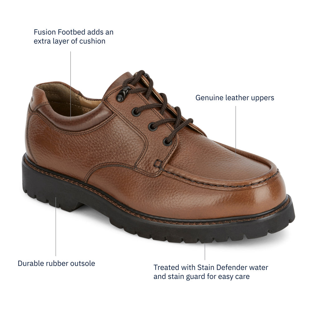 Dark Tan-Dockers Mens Glacier Synthetic Leather Rugged Casual Oxford Shoe