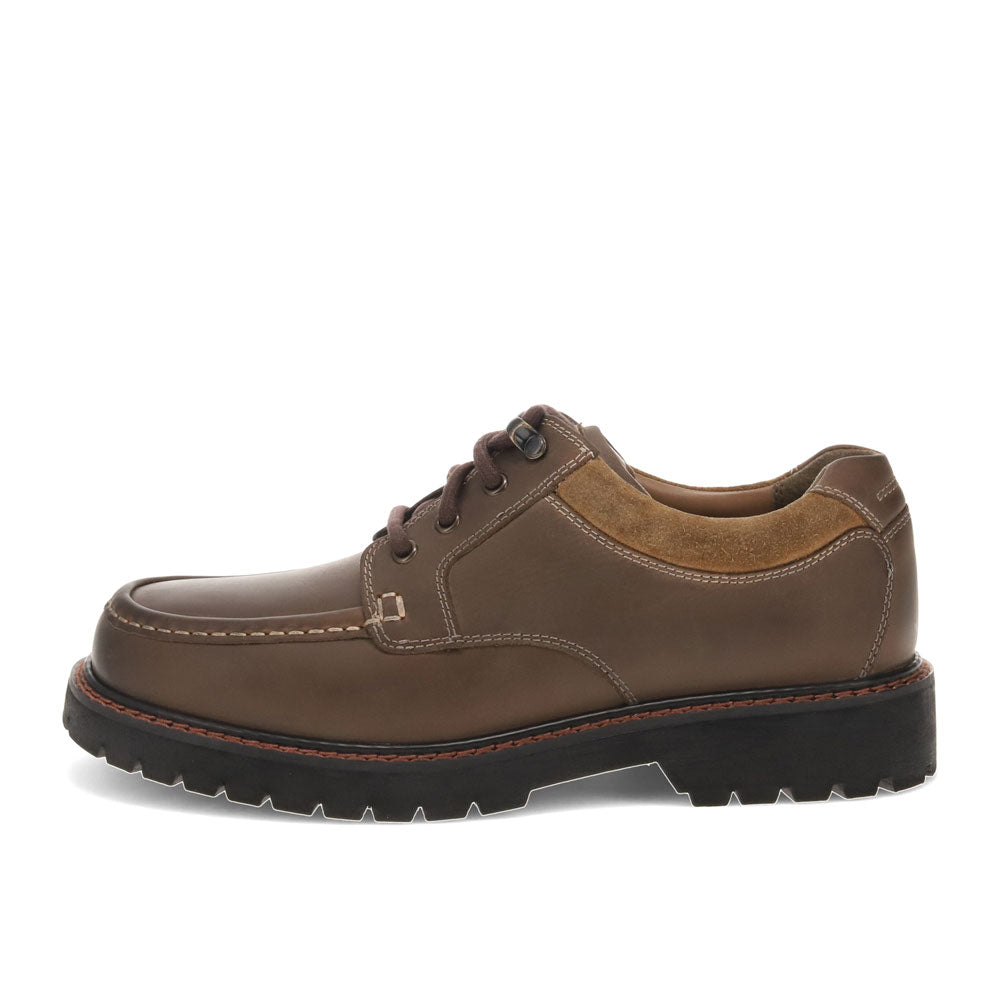Dark Brown-Dockers Mens Glacier Synthetic Leather Rugged Casual Oxford Shoe