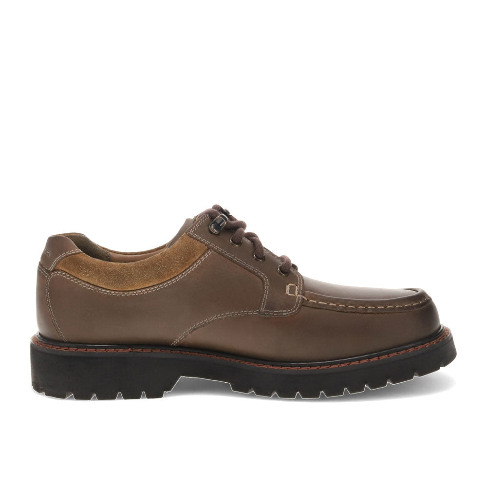 Dark Brown-Dockers Mens Glacier Synthetic Leather Rugged Casual Oxford Shoe