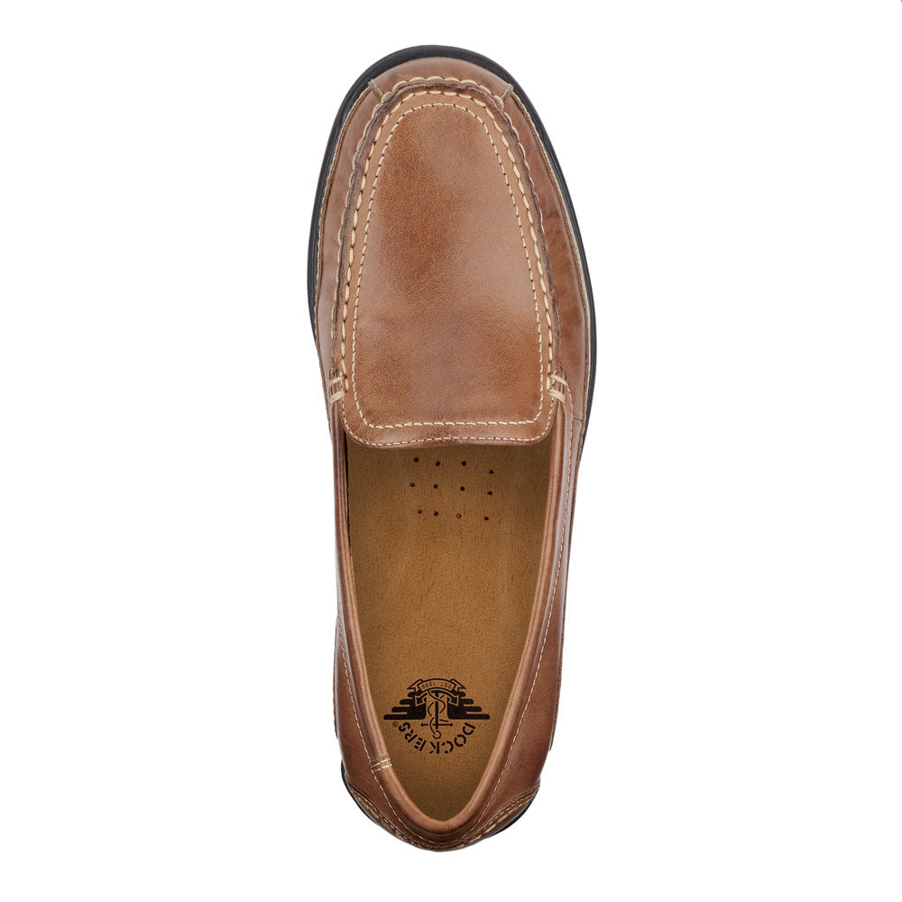 Saddle Tan-Dockers Mens Catalina Leather Casual Slip-on Comfort Loafer Shoe