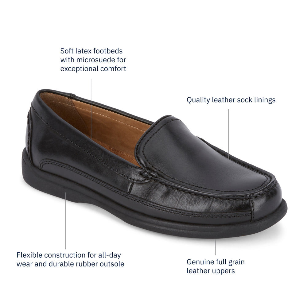 Black-Dockers Mens Catalina Leather Casual Slip-on Comfort Loafer Shoe
