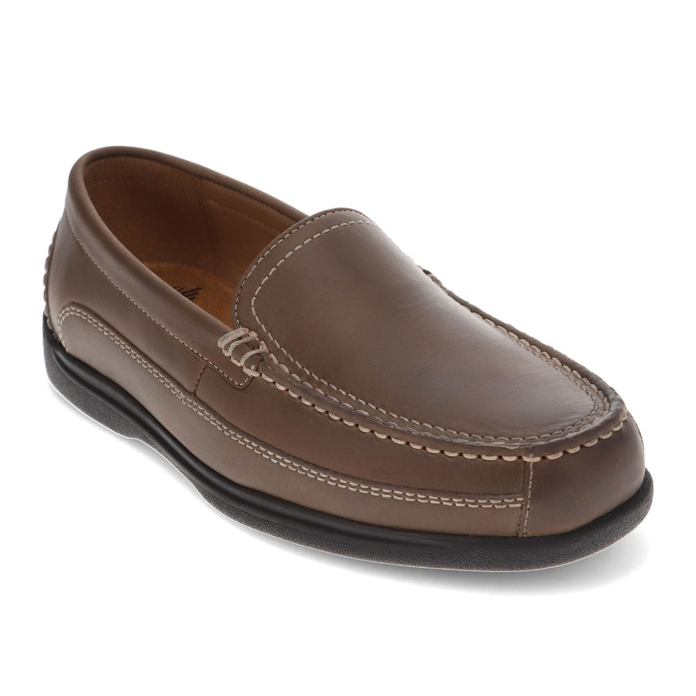Dark Brown-Dockers Mens Catalina Leather Casual Slip-on Comfort Loafer Shoe