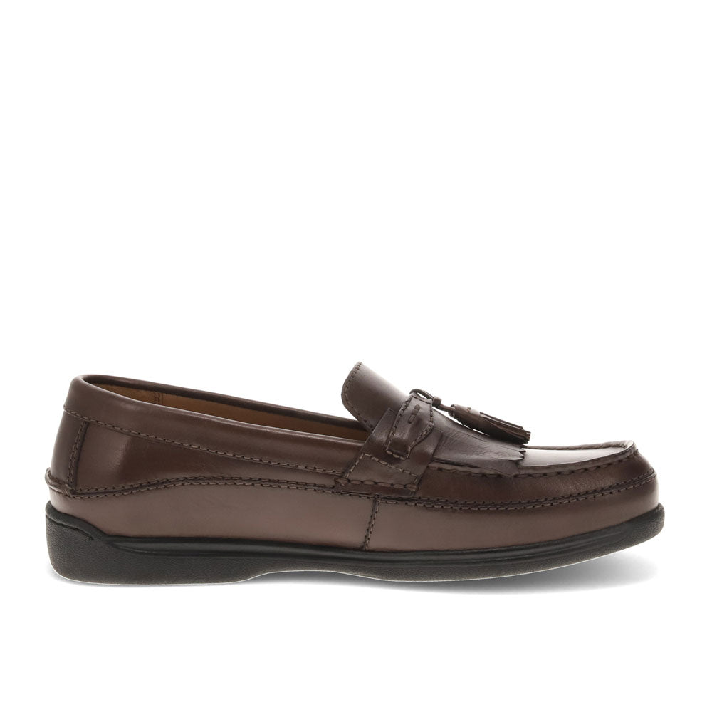 Chestnut-Dockers Mens Sinclair Leather Dress Casual Tassel Slip-on Comfort Loafer Shoe