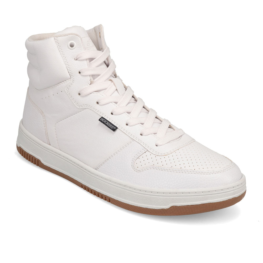 White/Gum-Dockers Mens Energy Hi Casual Lace Up Sneaker Shoe