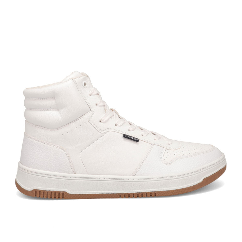 White/Gum-Dockers Mens Energy Hi Casual Lace Up Sneaker Shoe
