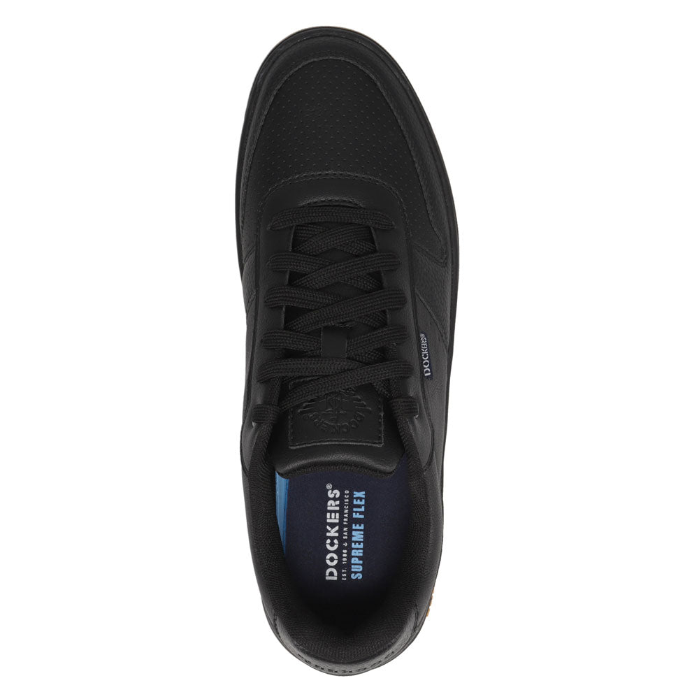 Black/Gum-Dockers Mens Energy Lo Synthetic Leather Casual Lace Up Sneaker Shoe