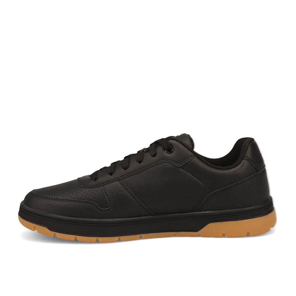 Black/Gum-Dockers Mens Energy Lo Synthetic Leather Casual Lace Up Sneaker Shoe