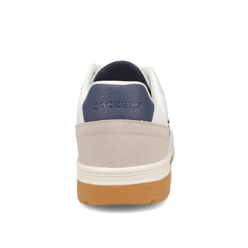 White/Natural/ Vintage Indigo-Dockers Mens Energy Lo Casual Lace Up Sneaker Shoe