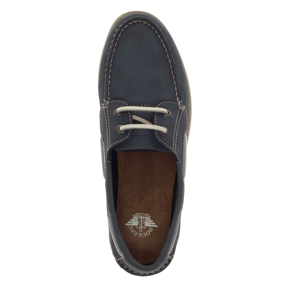 Navy-Dockers Mens Castaway Genuine Leather Boat Shoe