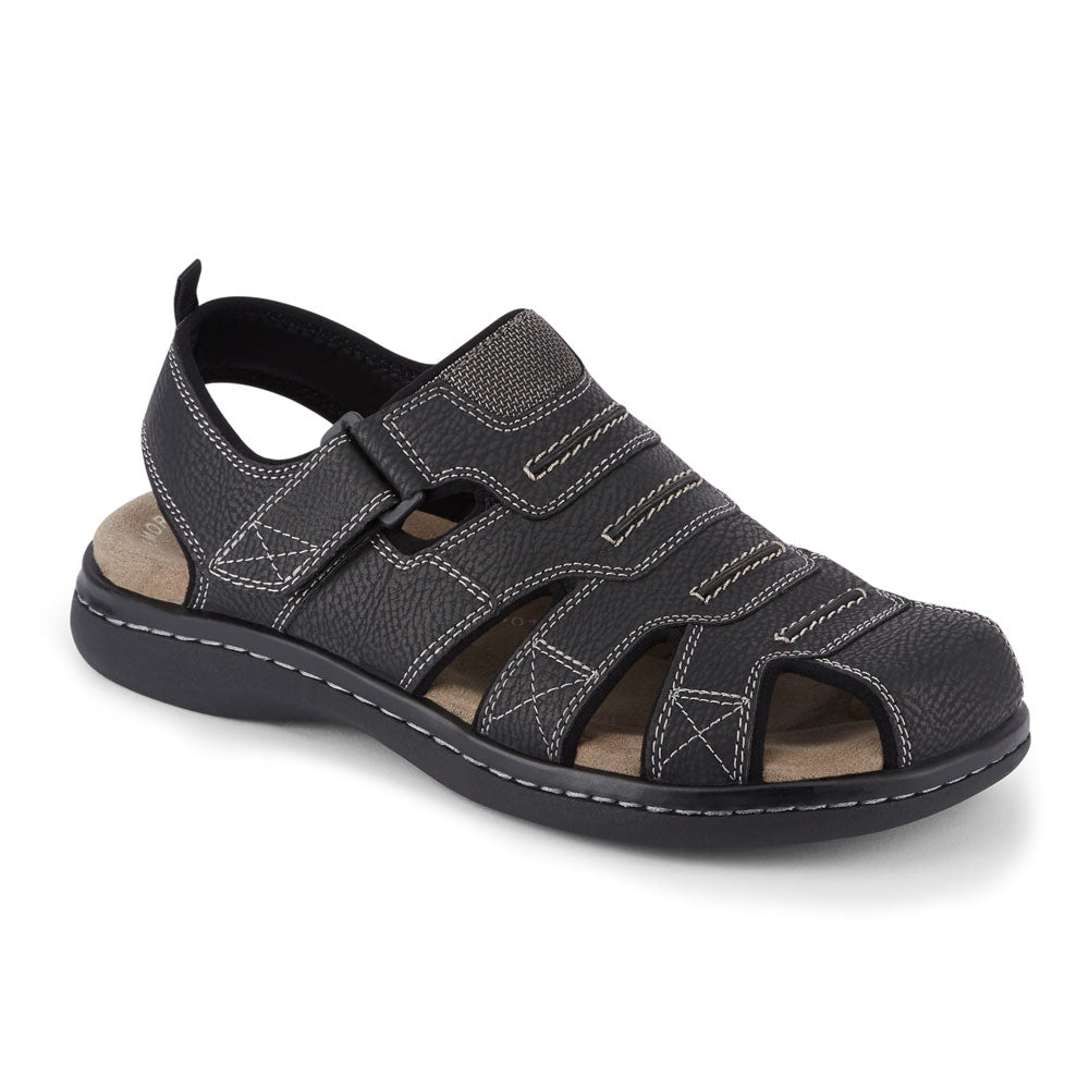 Black-Dockers Mens Searose Casual Comfort Outdoor Sport Fisherman Sandal Shoe