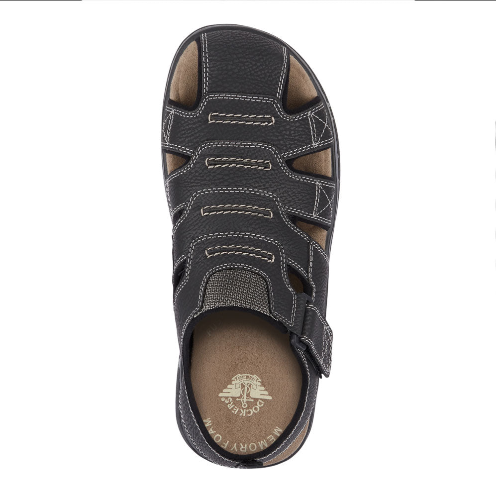 Black-Dockers Mens Searose Casual Comfort Outdoor Sport Fisherman Sandal Shoe