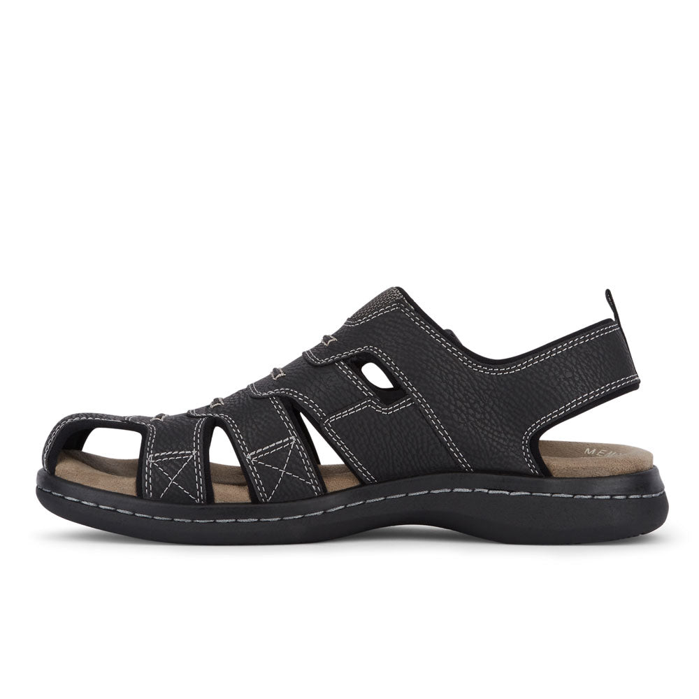 Black-Dockers Mens Searose Casual Comfort Outdoor Sport Fisherman Sandal Shoe
