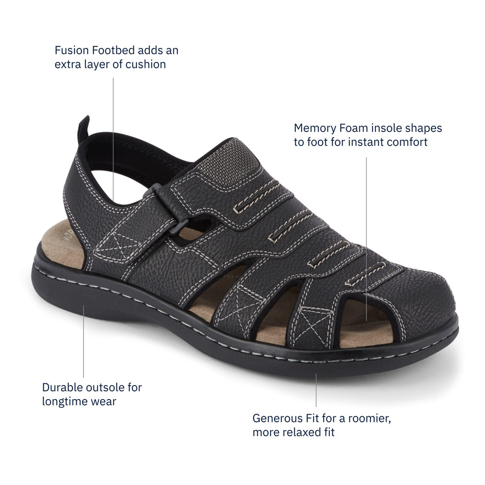 Black-Dockers Mens Searose Casual Comfort Outdoor Sport Fisherman Sandal Shoe