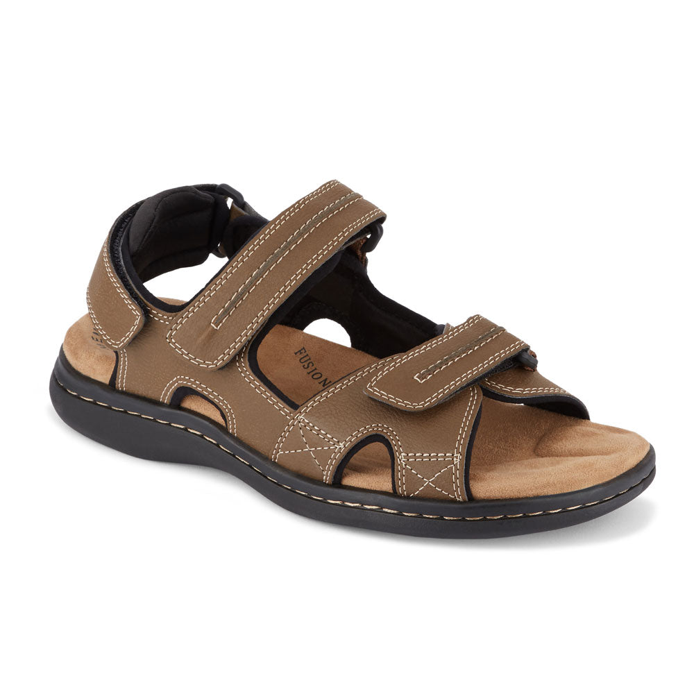 Dark Tan-Dockers Mens Newpage Casual Comfort Outdoor Sport Adjustable Sandal Shoe
