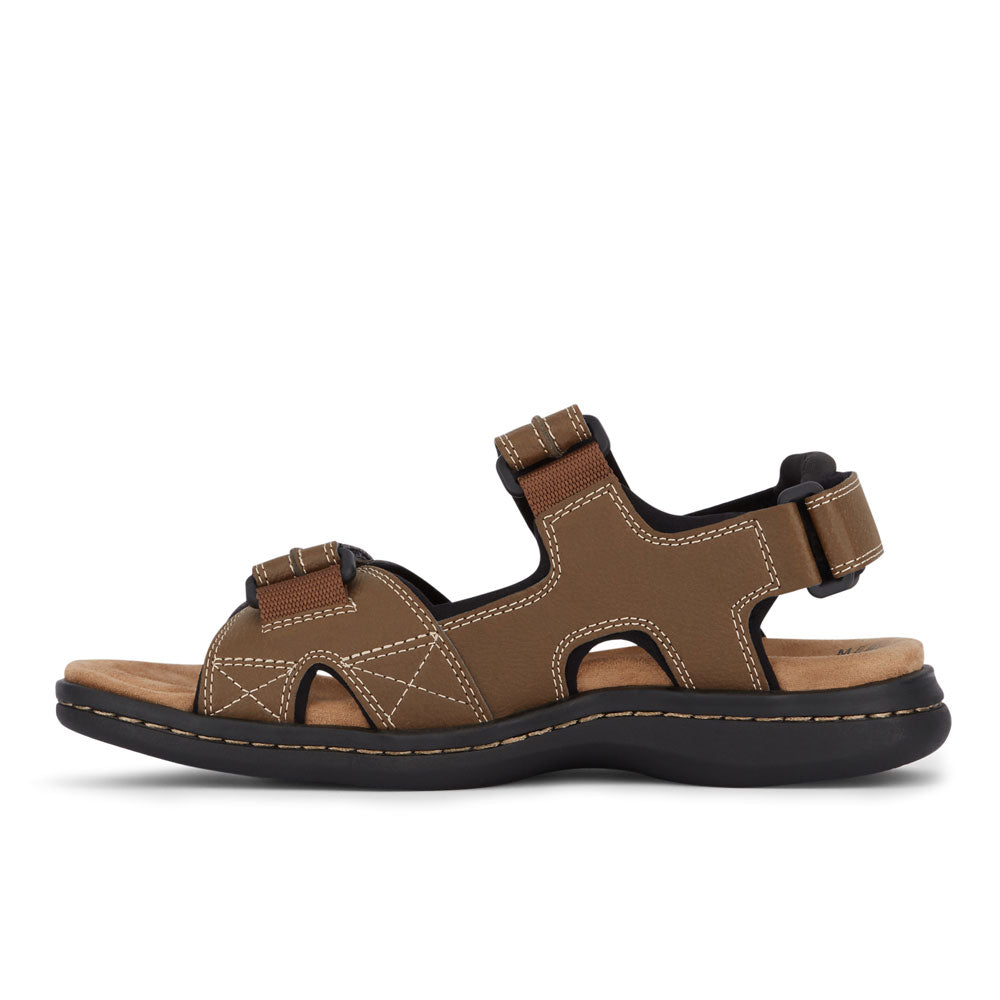 Dark Tan-Dockers Mens Newpage Casual Comfort Outdoor Sport Adjustable Sandal Shoe
