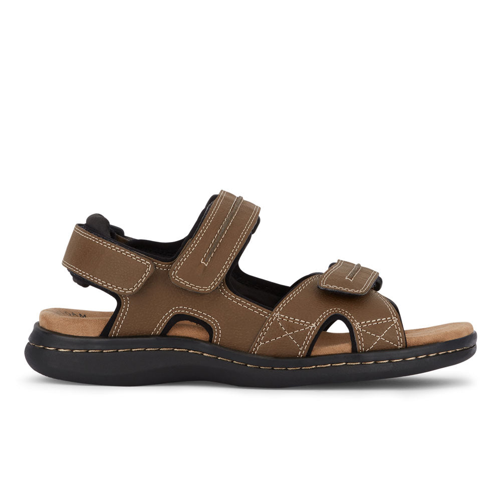 Dark Tan-Dockers Mens Newpage Casual Comfort Outdoor Sport Adjustable Sandal Shoe