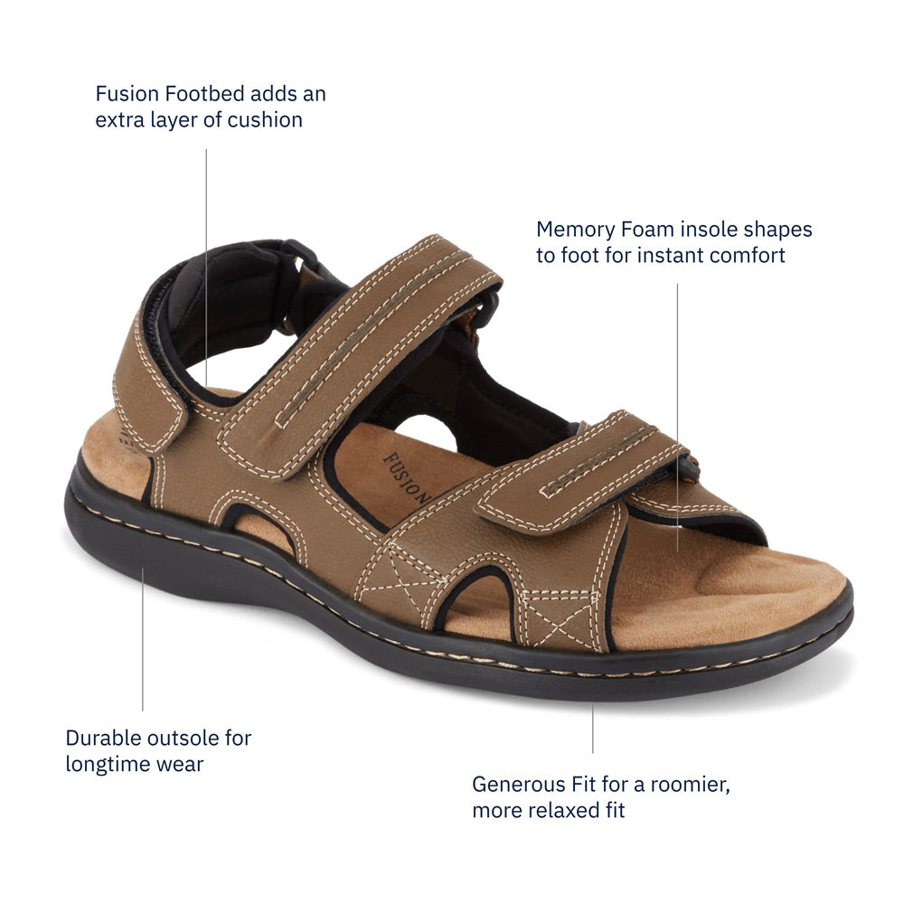 Dark Tan-Dockers Mens Newpage Casual Comfort Outdoor Sport Adjustable Sandal Shoe