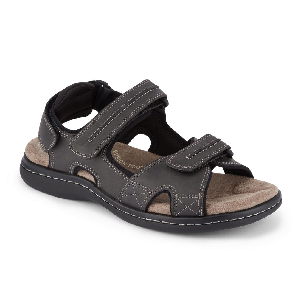 Grey-Dockers Mens Newpage Casual Comfort Outdoor Sport Adjustable Sandal Shoe
