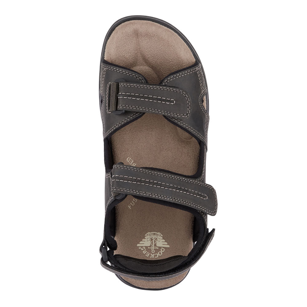 Grey-Dockers Mens Newpage Casual Comfort Outdoor Sport Adjustable Sandal Shoe