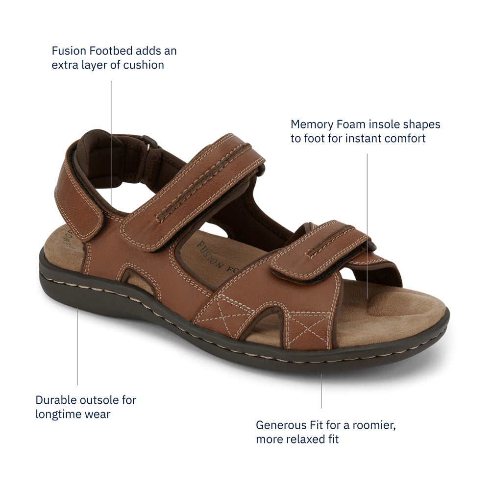 Rust-Dockers Mens Newpage Casual Comfort Outdoor Sport Adjustable Sandal Shoe