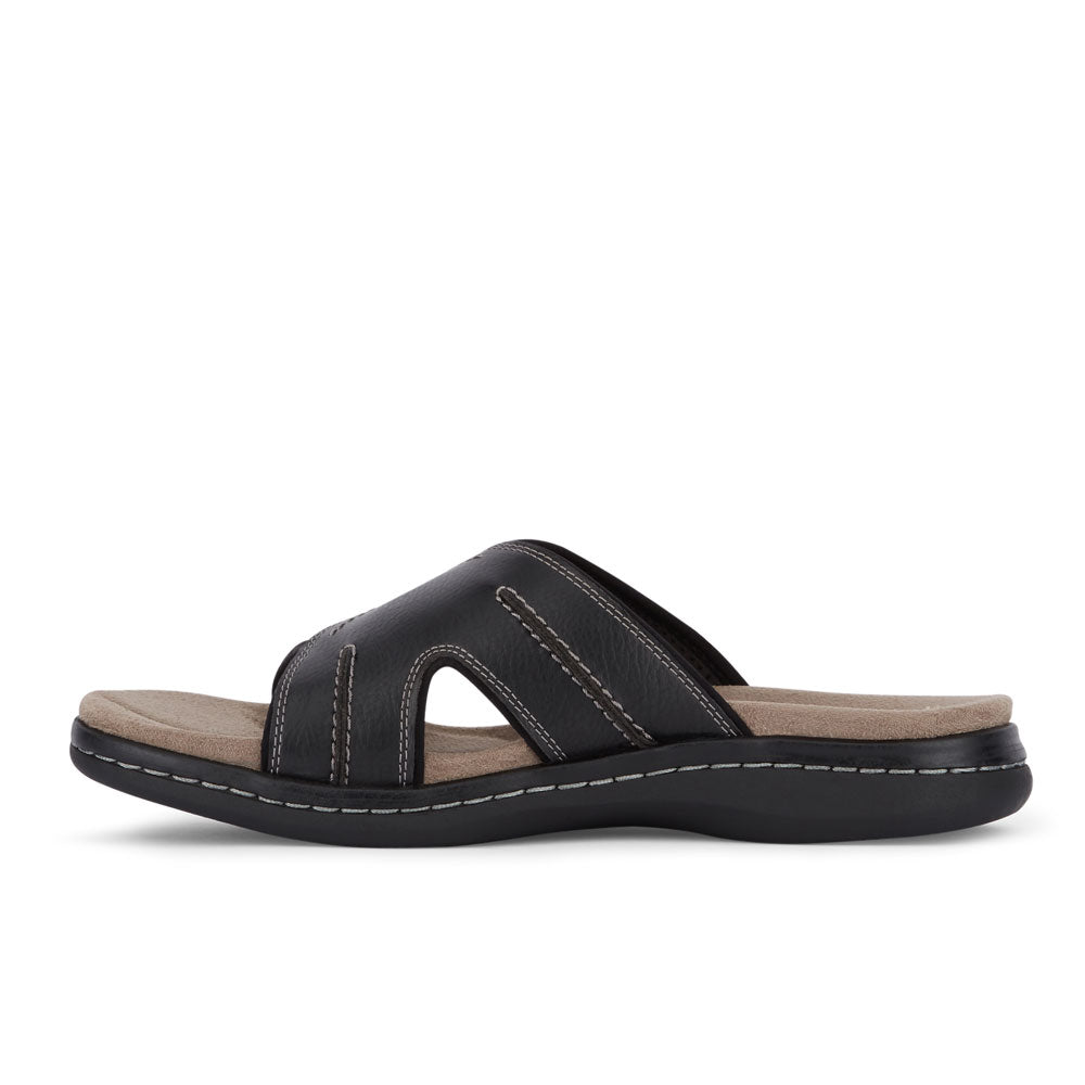 Black-Dockers Mens Sunland Casual Comfort Outdoor Slip-on Slide Sandal Shoe