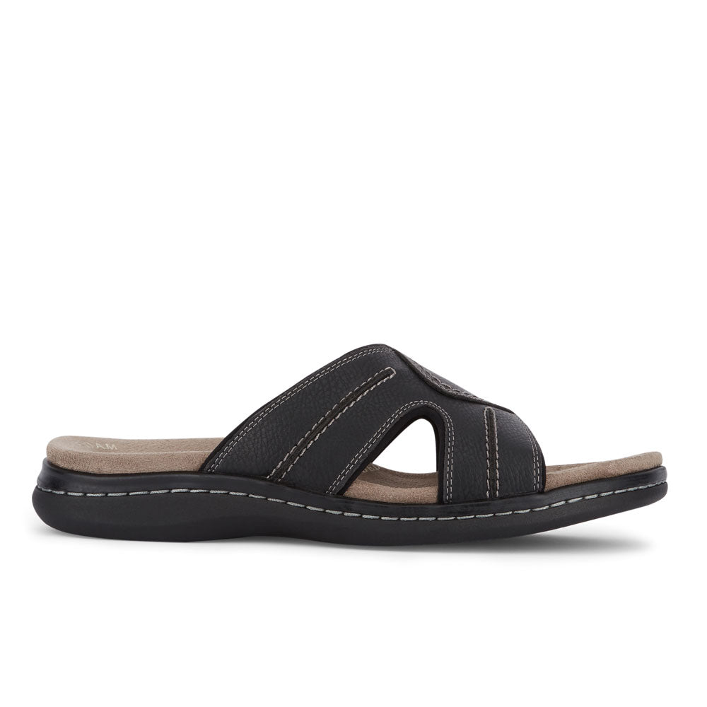Black-Dockers Mens Sunland Casual Comfort Outdoor Slip-on Slide Sandal Shoe