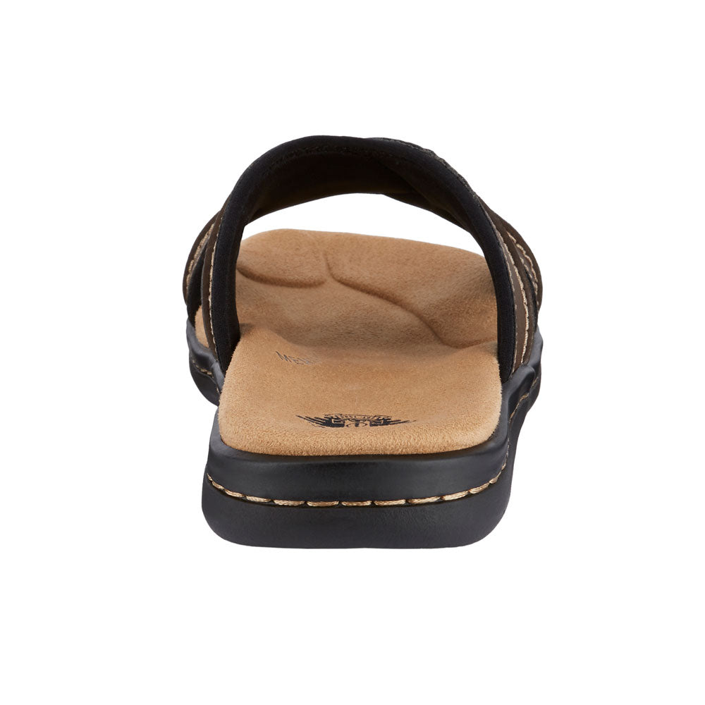 Dark Brown-Dockers Mens Sunland Casual Comfort Outdoor Slip-on Slide Sandal Shoe