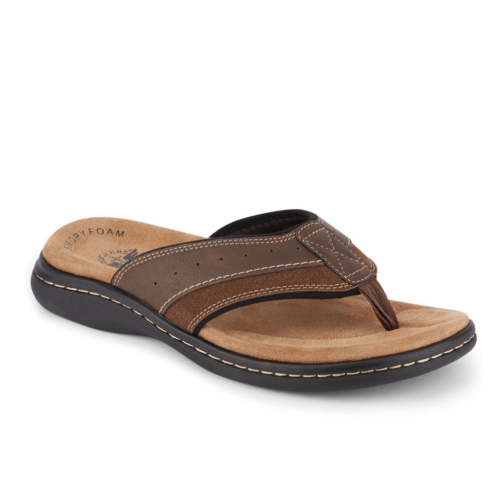 Briar-Dockers Mens Laguna Casual Comfort Outdoor Flip-Flop Thong Sandal Shoe