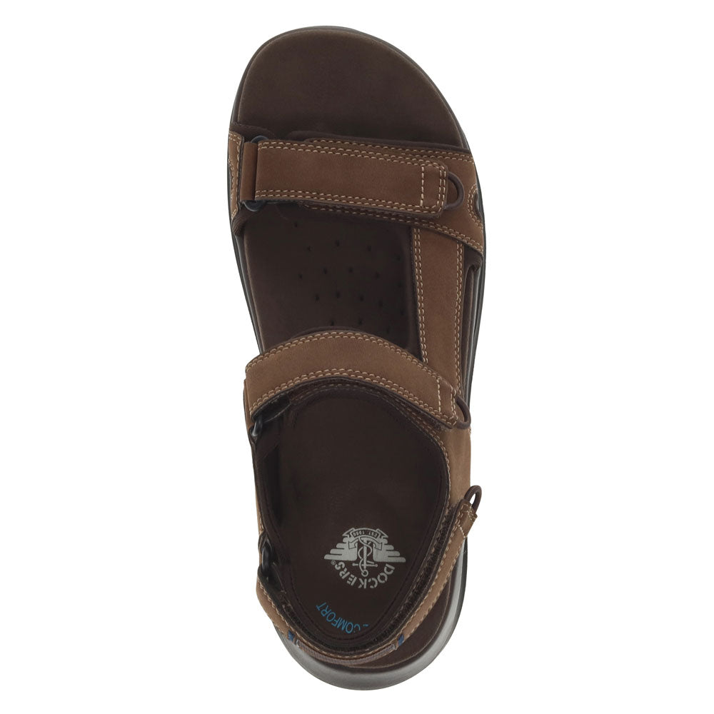 Dark Tan-Dockers Mens Bradburn Outdoor Sport Sandal Shoe
