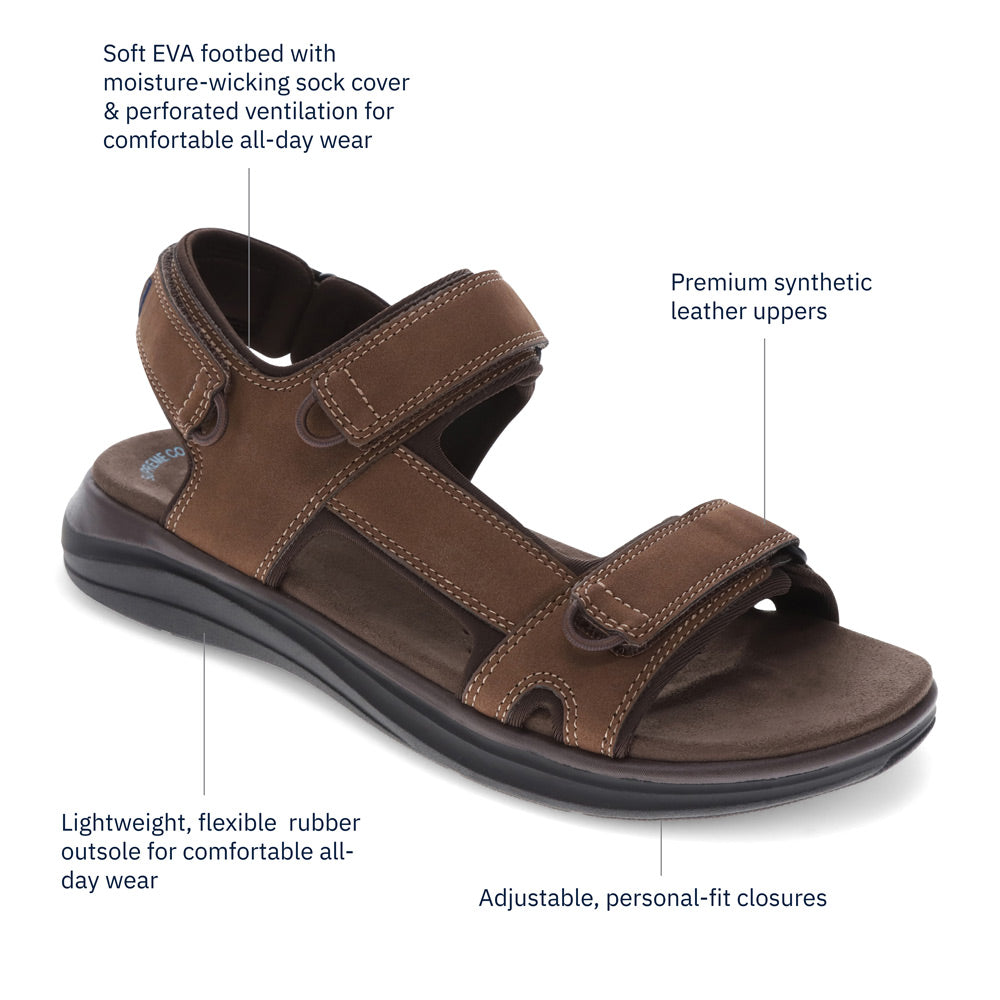 Dark Tan-Dockers Mens Bradburn Outdoor Sport Sandal Shoe