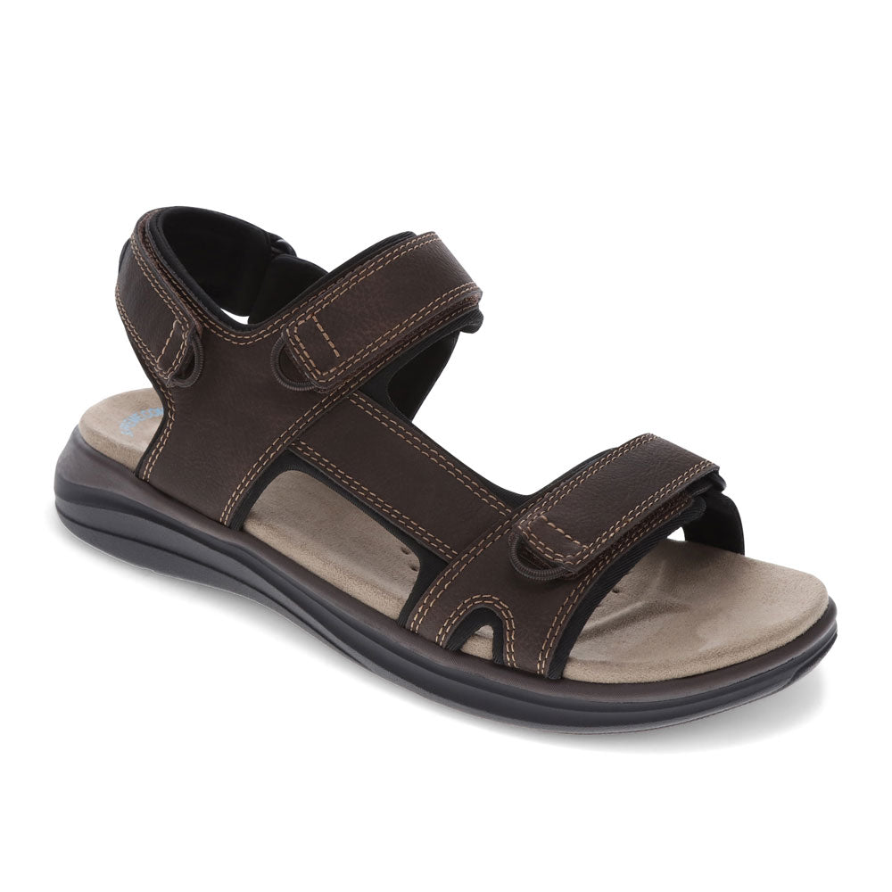 Dark Brown/Black-Dockers Mens Bradburn Outdoor Sport Sandal Shoe