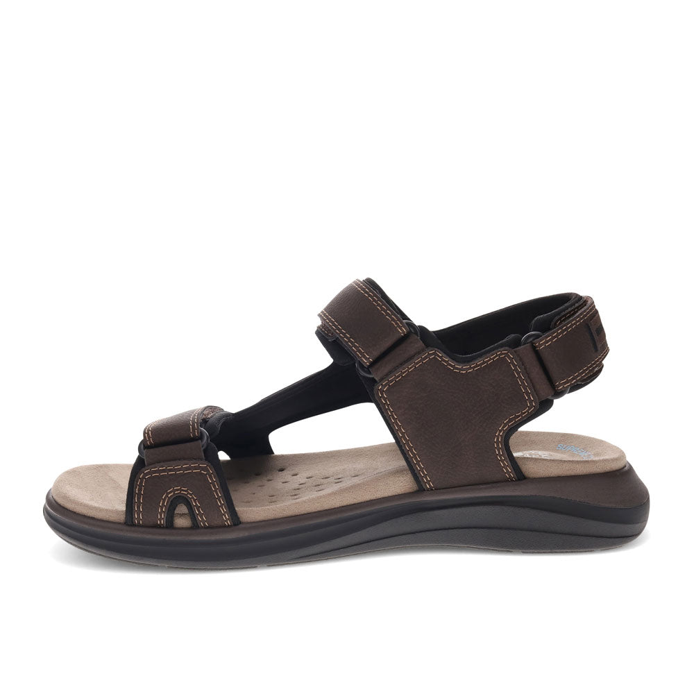 Dark Brown/Black-Dockers Mens Bradburn Outdoor Sport Sandal Shoe