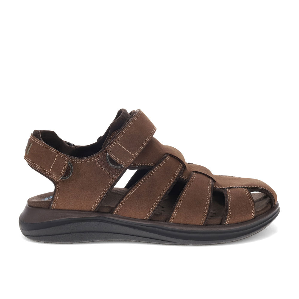 Dark Tan-Dockers Mens Byrd Outdoor Sport Fisherman Sandal Shoe