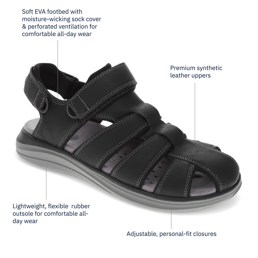Black-Dockers Mens Byrd Outdoor Sport Fisherman Sandal Shoe