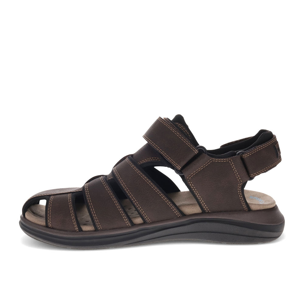 Dark Brown/Black-Dockers Mens Byrd Outdoor Sport Fisherman Sandal Shoe