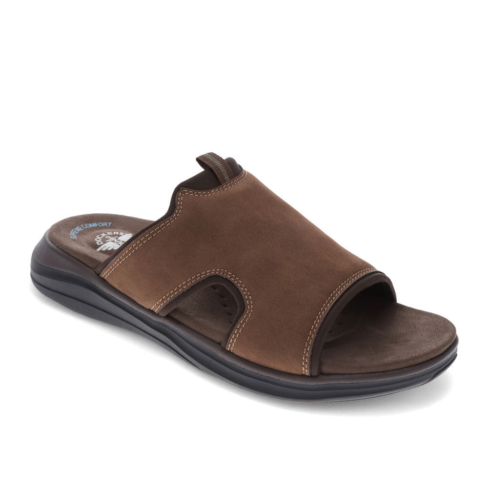 Dark Tan-Dockers Mens Barlin Casual Slide Sandal Shoe