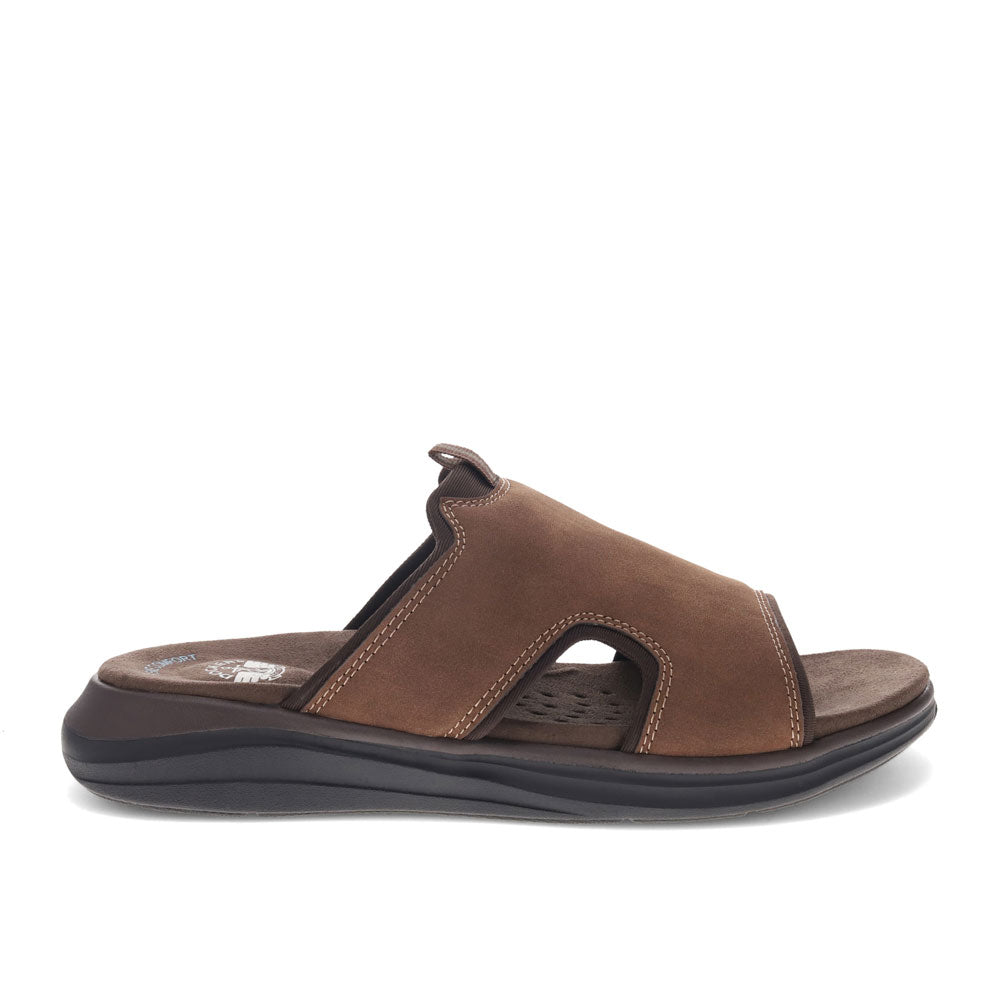 Dark Tan-Dockers Mens Barlin Casual Slide Sandal Shoe