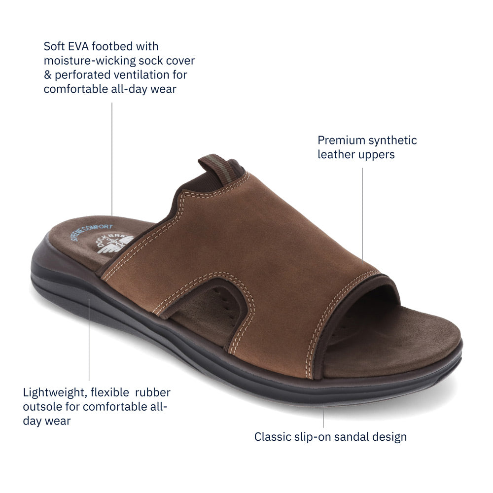 Dark Tan-Dockers Mens Barlin Casual Slide Sandal Shoe