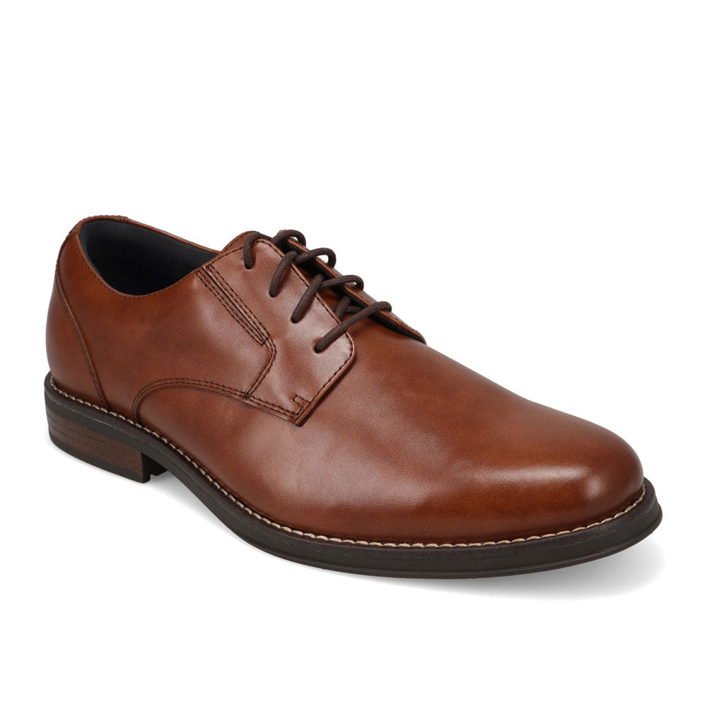 Cognac-Dockers Mens Bridgeport Polished Lace-Up Oxford Dress Shoe