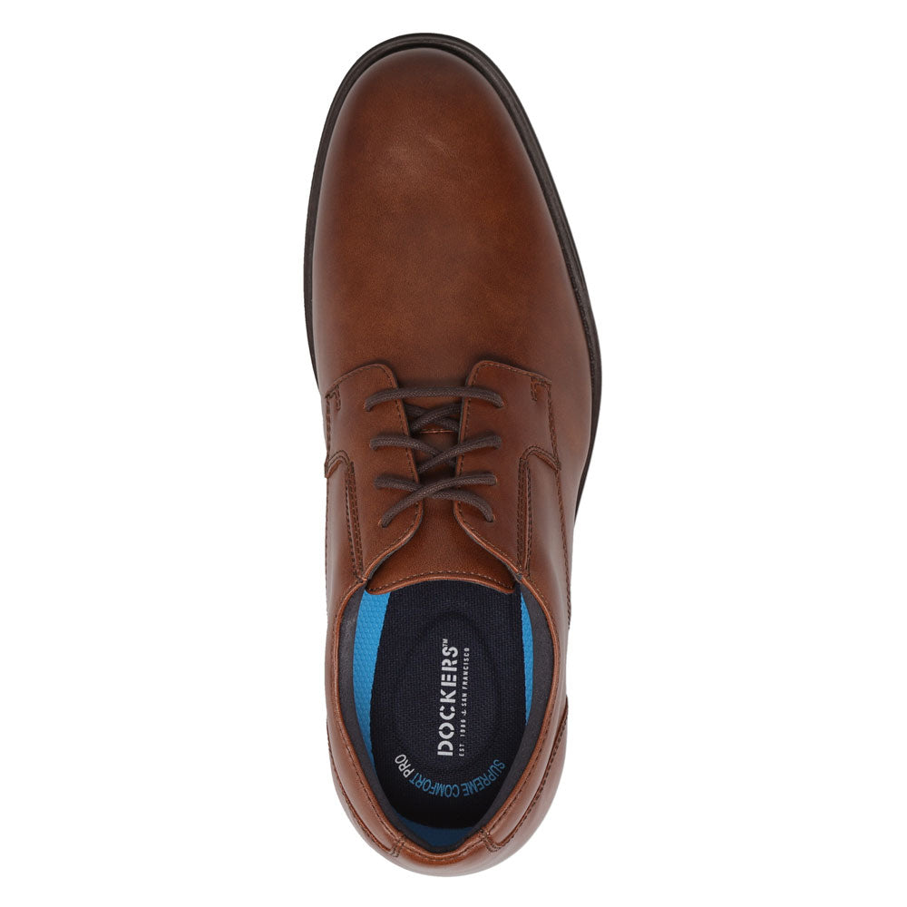 Cognac-Dockers Mens Bridgeport Polished Lace-Up Oxford Dress Shoe