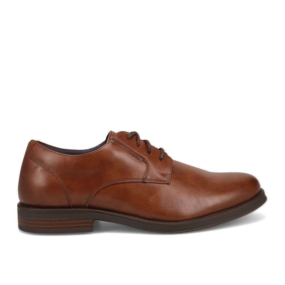 Cognac-Dockers Mens Bridgeport Polished Lace-Up Oxford Dress Shoe
