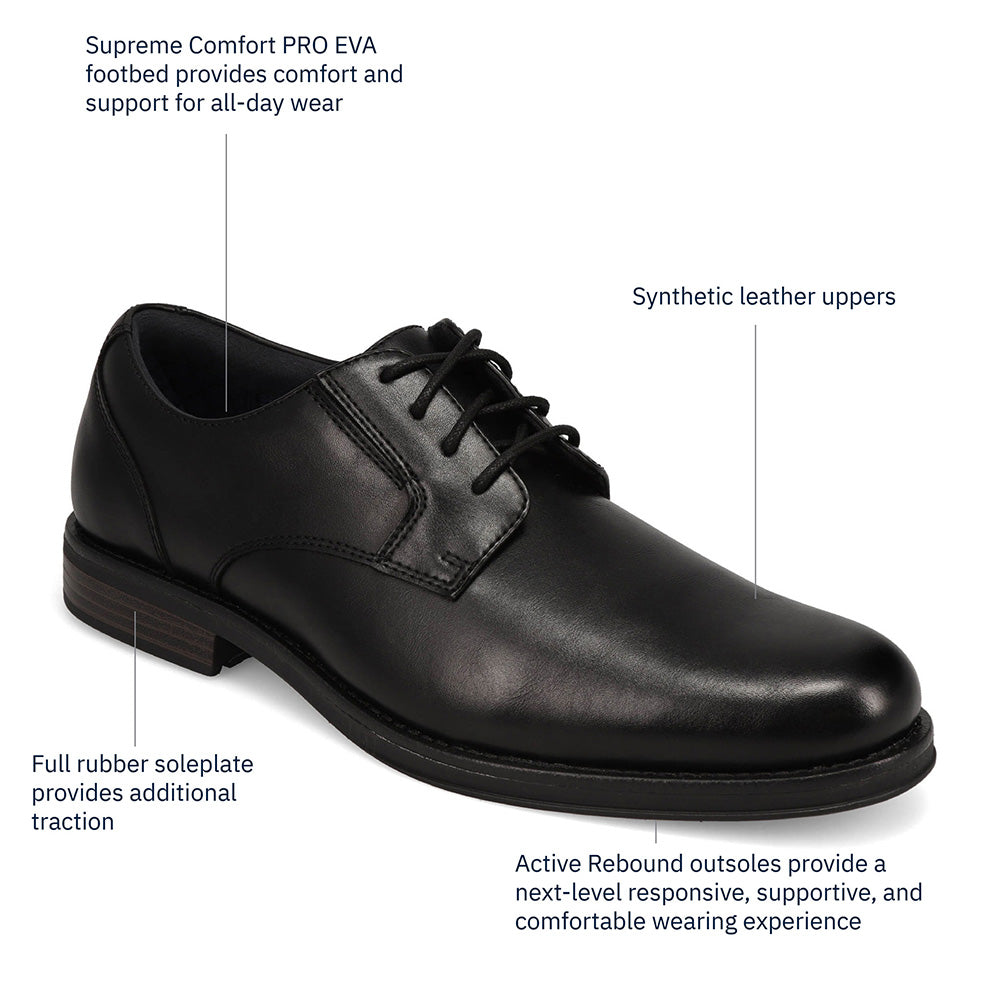 Black-Dockers Mens Bridgeport Polished Lace-Up Oxford Dress Shoe