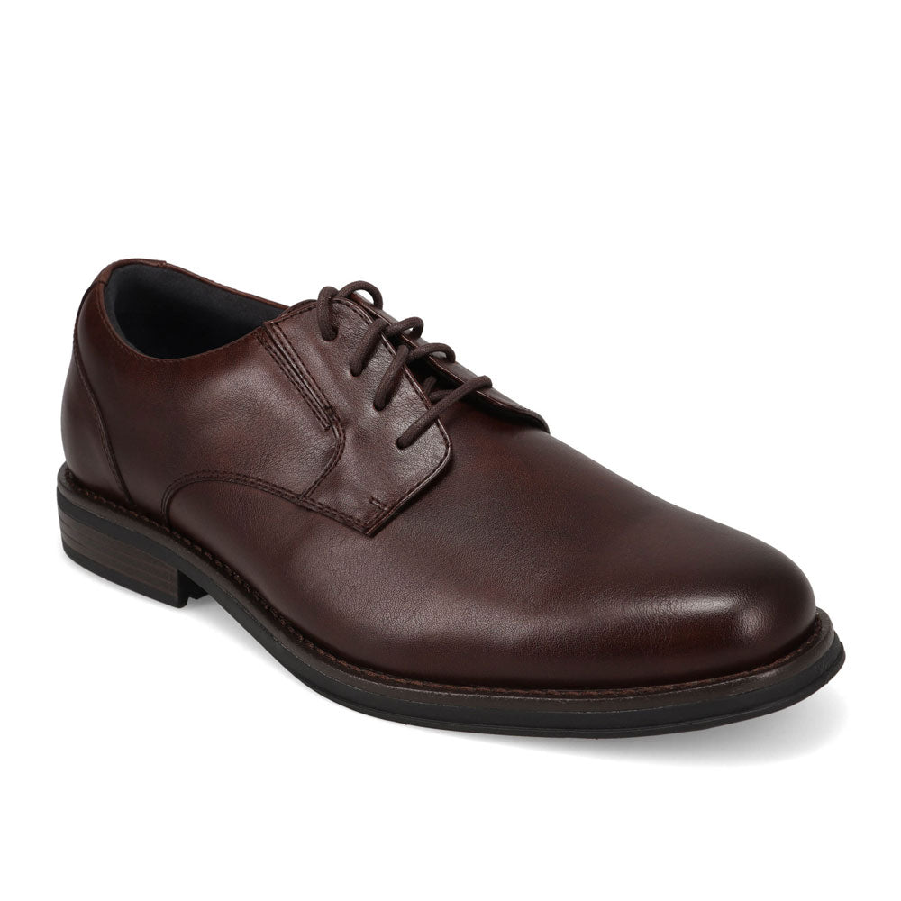 Cognac-Dockers Mens Belvedere Polished Lace-Up Oxford Dress Shoe