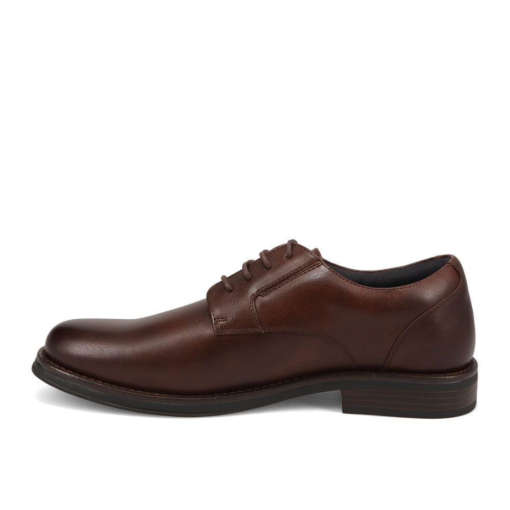 Cognac-Dockers Mens Belvedere Polished Lace-Up Oxford Dress Shoe