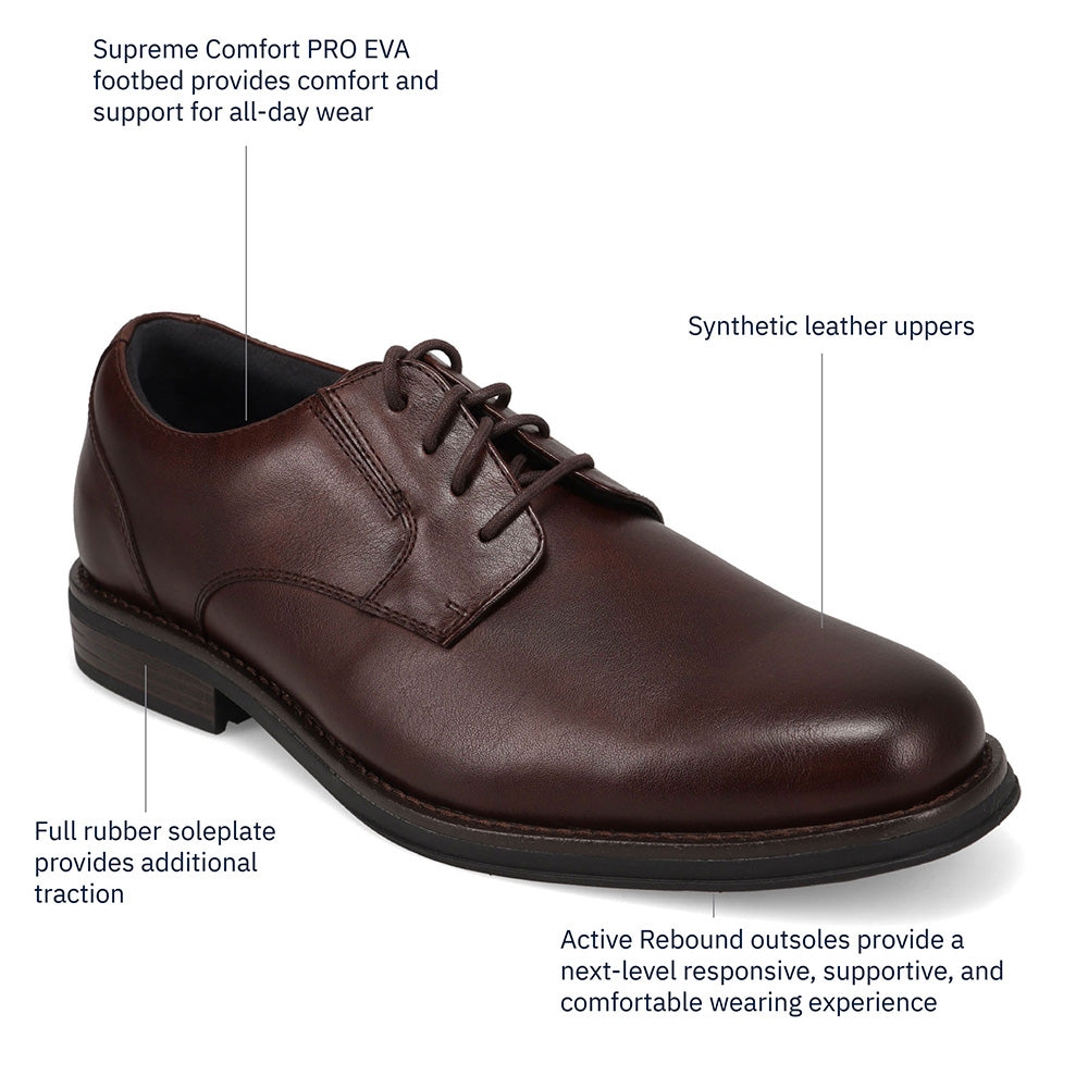 Chestnut-Dockers Mens Bridgeport Polished Lace-Up Oxford Dress Shoe