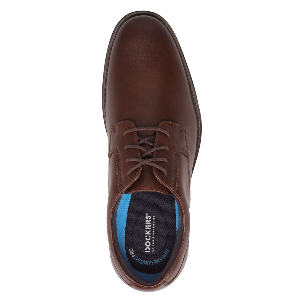 Chestnut-Dockers Mens Bridgeport Polished Lace-Up Oxford Dress Shoe