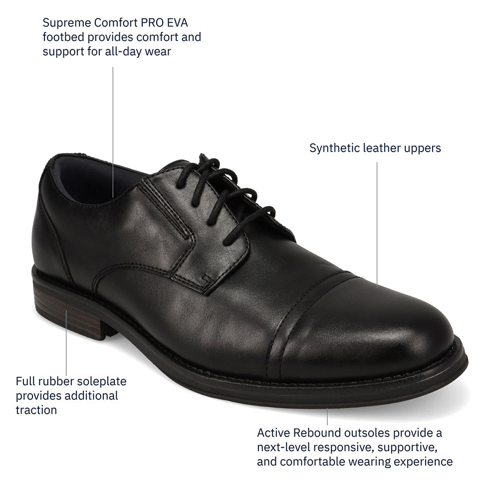 Black-Dockers Mens Belvedere Polished Lace-Up Oxford Dress Shoe