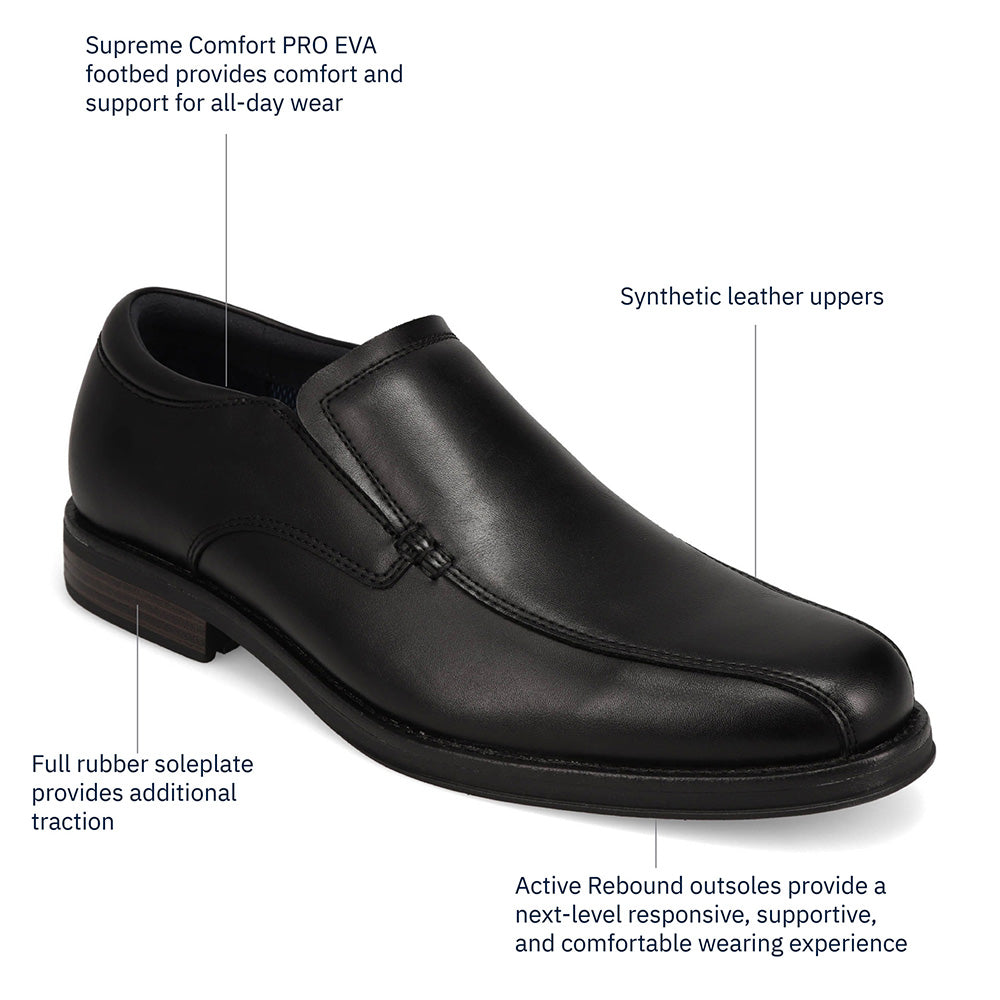 Black-Dockers Mens Benedict Polished Slip on Dress Loafer