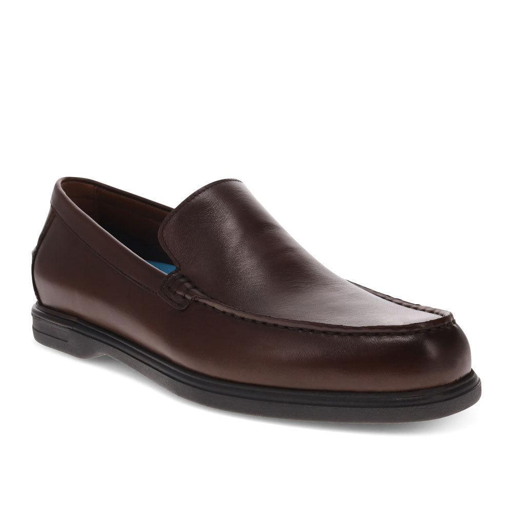 Antique Brown-Dockers Mens Wescott Genuine Leather Dress Loafer Shoe